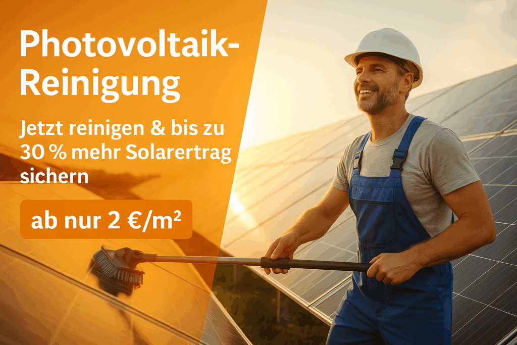 Photovoltaik-Reinigung, PV-Reinigung, Solaranlage reinigen, Solarertrag steigern, Reinigungskosten PV, ab 2 €/m², SunShine Sales GmbH, Energy Management GmbH, TÜV-zertifizierte PV-Reinigung, PV Wartung, Solarmodule reinigen, Solar Reinigung Bayern, Solaranlage reinigen lassen, Osmose-Reinigung, Reinigung Solarstromanlage