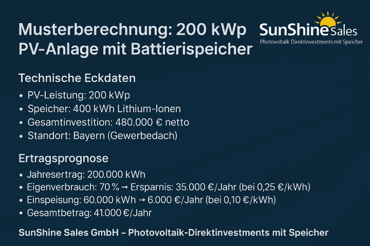 Photovoltaik Investment, PV-Anlage mit Speicher, Solar Direktinvestment, Batteriespeicher Rendite, EEG Vergütung 2025, steuerliche Vorteile Photovoltaik, Investitionsabzugsbetrag PV, Sonder-AfA Solaranlage, nachhaltige Rendite PV, Speicherförderung Deutschland, SunShine Sales Erfahrungen, PV Speicher kaufen, Gewerbedach Photovoltaik, Stromspeicher Wirtschaftlichkeit, Photovoltaik Finanzierung, PV-Investment Bayern, Photovoltaik Anlage mit Speicher kaufen, Photovoltaik Steueroptimierung, Ertragsprognose PV, ROI PV Speicher